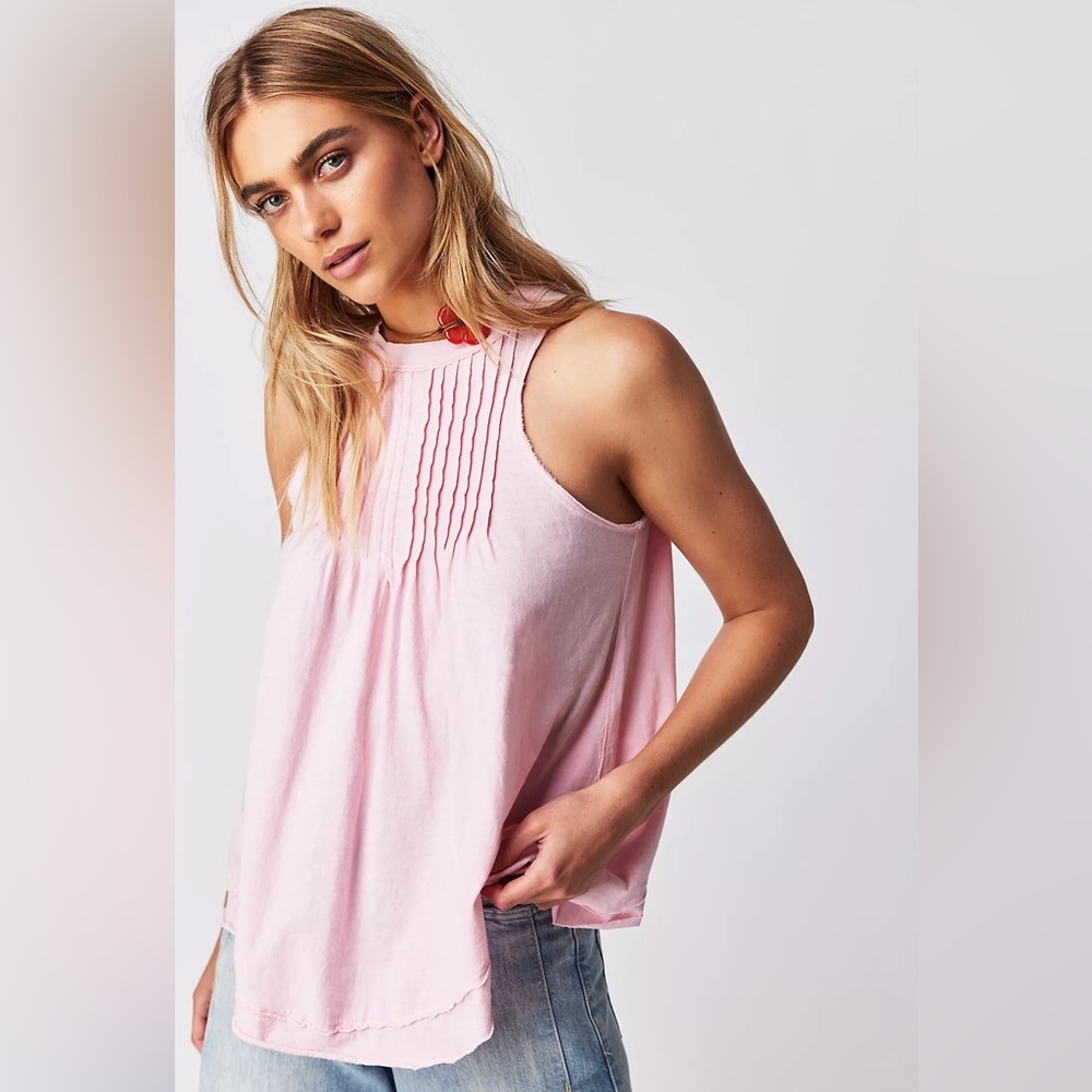 Free People We The Free Go To Town Tank in the color Pink Lemon.  NWT.